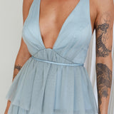 Auguste Tiered Frill Midi Dress Sage Green