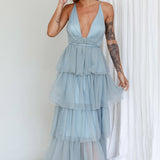 Auguste Tiered Frill Midi Dress Sage Green