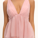 Auguste Tiered Frill Midi Dress Blush