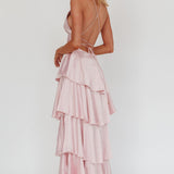 Auguste Tiered Frill Strappy Back Dress Blush