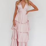 Auguste Tiered Frill Strappy Back Dress Blush