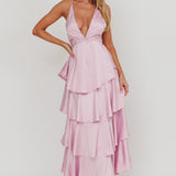 Auguste Tiered Frill Strappy Back Dress Lilac