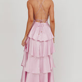 Auguste Tiered Frill Strappy Back Dress Lilac