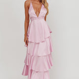 Auguste Tiered Frill Strappy Back Dress Lilac