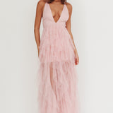 Auguste Cascading Frill Maxi Dress Blush