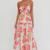 Eyona Cut-Out Back Floral Maxi Dress Pink