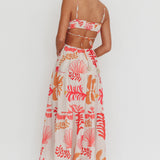 Eyona Cut-Out Back Floral Maxi Dress Pink