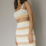 Chase The Sunrise Knit Crop Top Lemon Butter