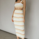 Chase The Sunrise Knit Crop Top Lemon Butter