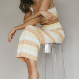 Chase The Sunrise Knit Crop Top Lemon Butter