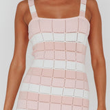 Chase The Sunrise Knit Midi Dress Striped Pink