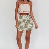 Sorrento Summer Embroidered Crop Top Oat