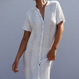 Glennon B Crochet Shirt Dress White
