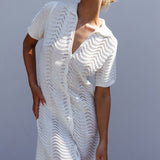 Glennon B Crochet Shirt Dress White