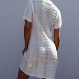 Glennon B Crochet Shirt Dress White