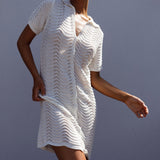Glennon B Crochet Shirt Dress White