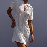 Glennon B Crochet Shirt Dress White