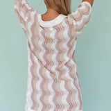 Glennon Crochet Shirt Dress Beige