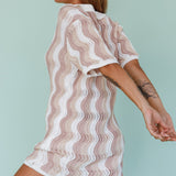 Glennon Crochet Shirt Dress Beige