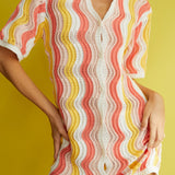 Glennon Crochet Shirt Dress Pink
