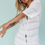 Glennon Crochet Shirt Dress White