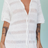 Glennon Crochet Shirt Dress White