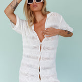 Glennon Crochet Shirt Dress White