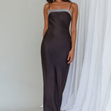 Making Headlines Diamante Neckline Maxi Dress Black