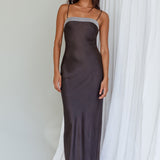 Making Headlines Diamante Neckline Maxi Dress Black
