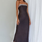 Making Headlines Diamante Neckline Maxi Dress Black