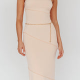 Making Headlines Strapless Midi Dress Cream