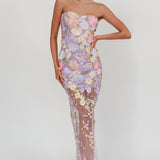 Euphoria Dream Embellished Mesh Maxi Dress Lilac