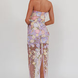 Euphoria Dream Embellished Mesh Maxi Dress Lilac