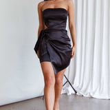 Eyes For You Waist Tie Mini Dress Black