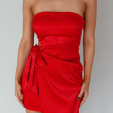 Eyes For You Waist Tie Mini Dress Red