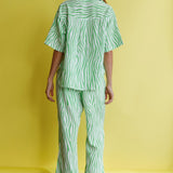 Just A Hunch Button Shirt Zebra Green