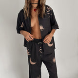 Just A Hunch Pants Sun Moon Black