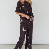 Just A Hunch Pants Sun Moon Black