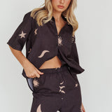 Just A Hunch Pants Sun Moon Black