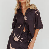 Just A Hunch Pants Sun Moon Black