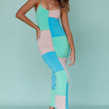 Crossroad Geometric Midi Dress Cerulean
