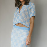 Byron Bay Crochet Maxi Skirt Blue