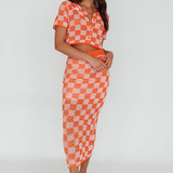 Byron Bay Crochet Buttoned Top Sunset