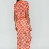 Byron Bay Crochet Buttoned Top Sunset