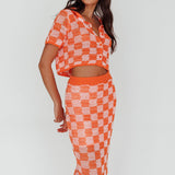 Byron Bay Crochet Buttoned Top Sunset