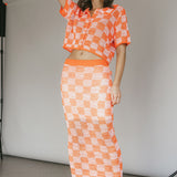 Byron Bay Crochet Buttoned Top Sunset