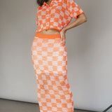 Byron Bay Crochet Buttoned Top Sunset
