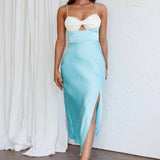 Bella Mia Twist Bust Midi Dress Ocean