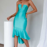 Ricci Flounce Hem Midi Dress Melon
