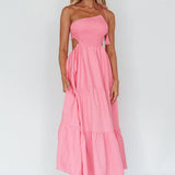 Tamzin Shirred Bodice Midi Dress Soft Pink